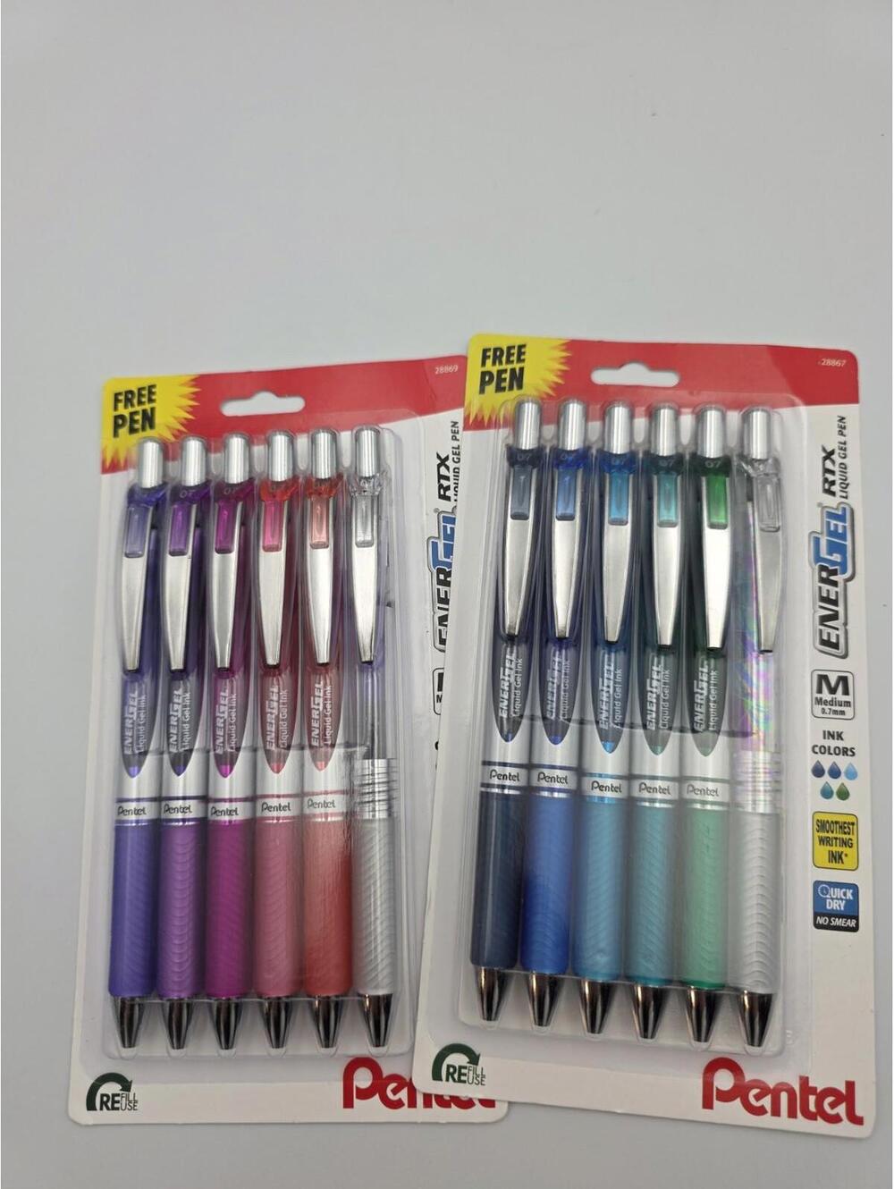 12 Pentel EnerGel RTX Retractable Liquid Gel Pen 0.7mm Medium Assorted Colors